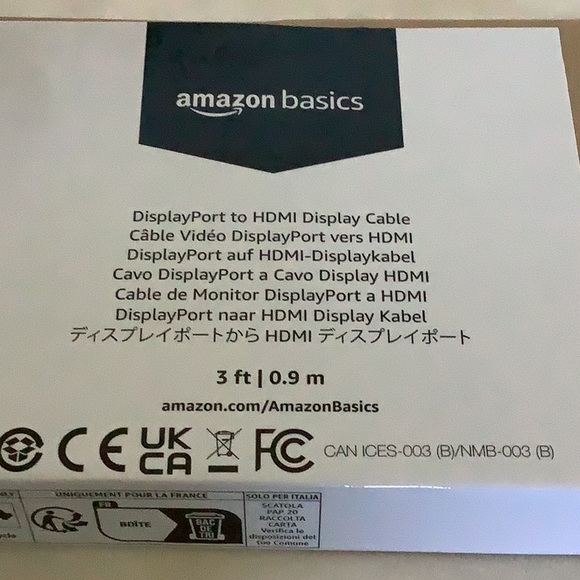 Amazon Basics Display Port to HDMI Display Cable 3’ long NWOT - Picture 4 of 4